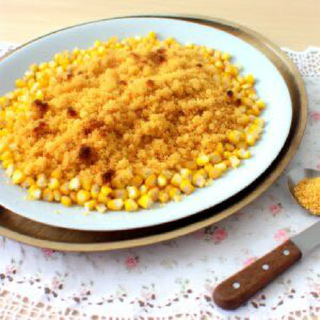 A bowl of golden roasted maize kernels seasoned with spices