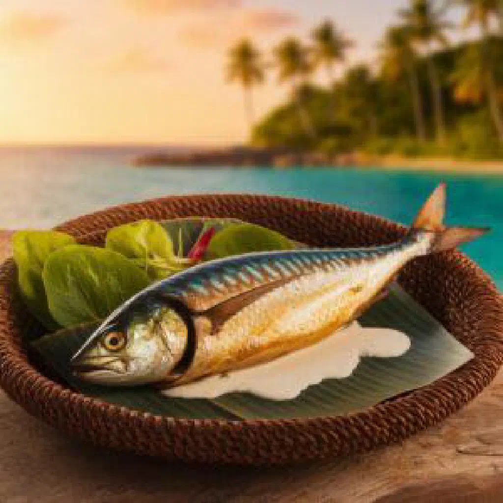 Grilled walu fillet garnished with fresh parsley and lemon