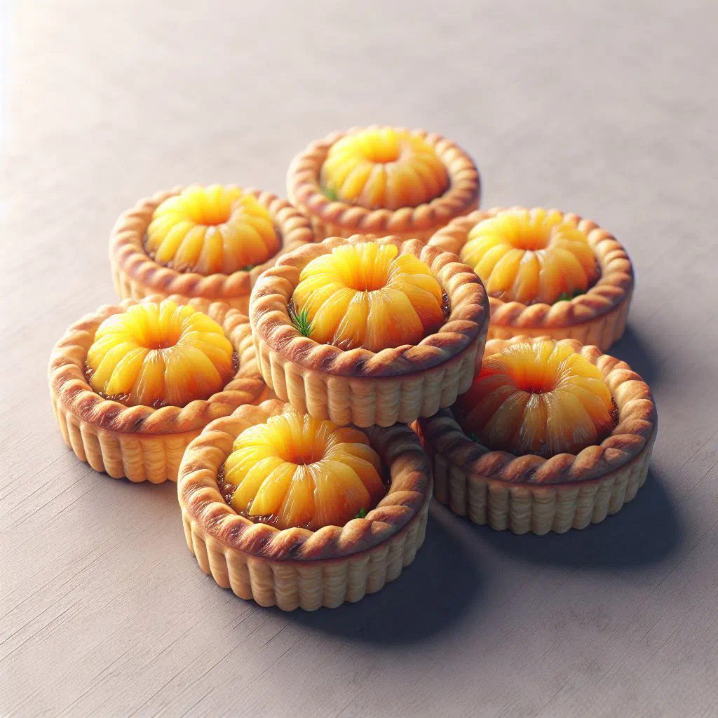Golden Fijian pineapple tarts with a sweet pineapple filling