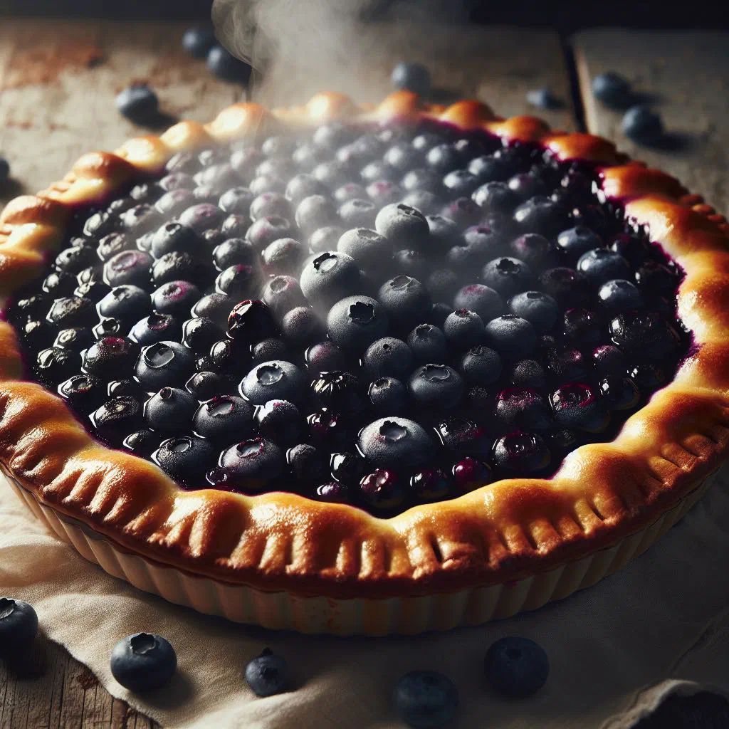 Finnish blueberry pie with a golden shortcrust base and juicy blueberries