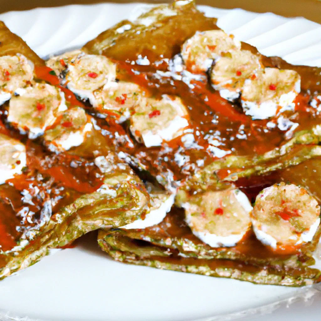 Thin golden French crêpes folded on a plate