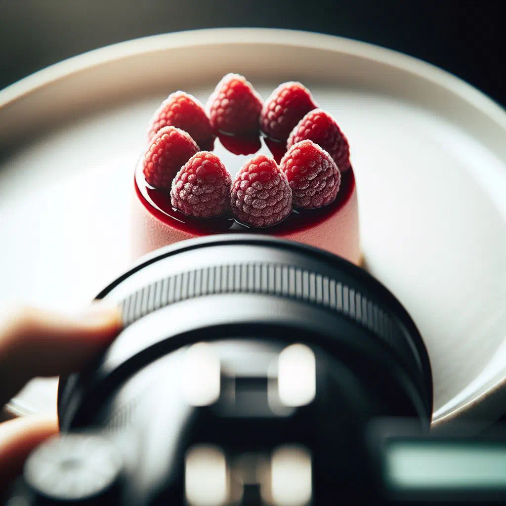 Raspberry mousse served in a glass and topped with fresh raspberries