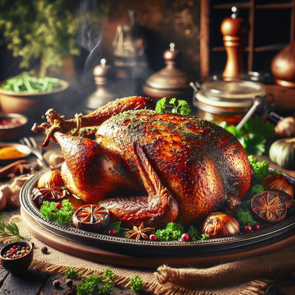 Roast squab breast with crisp skin served with pan jus