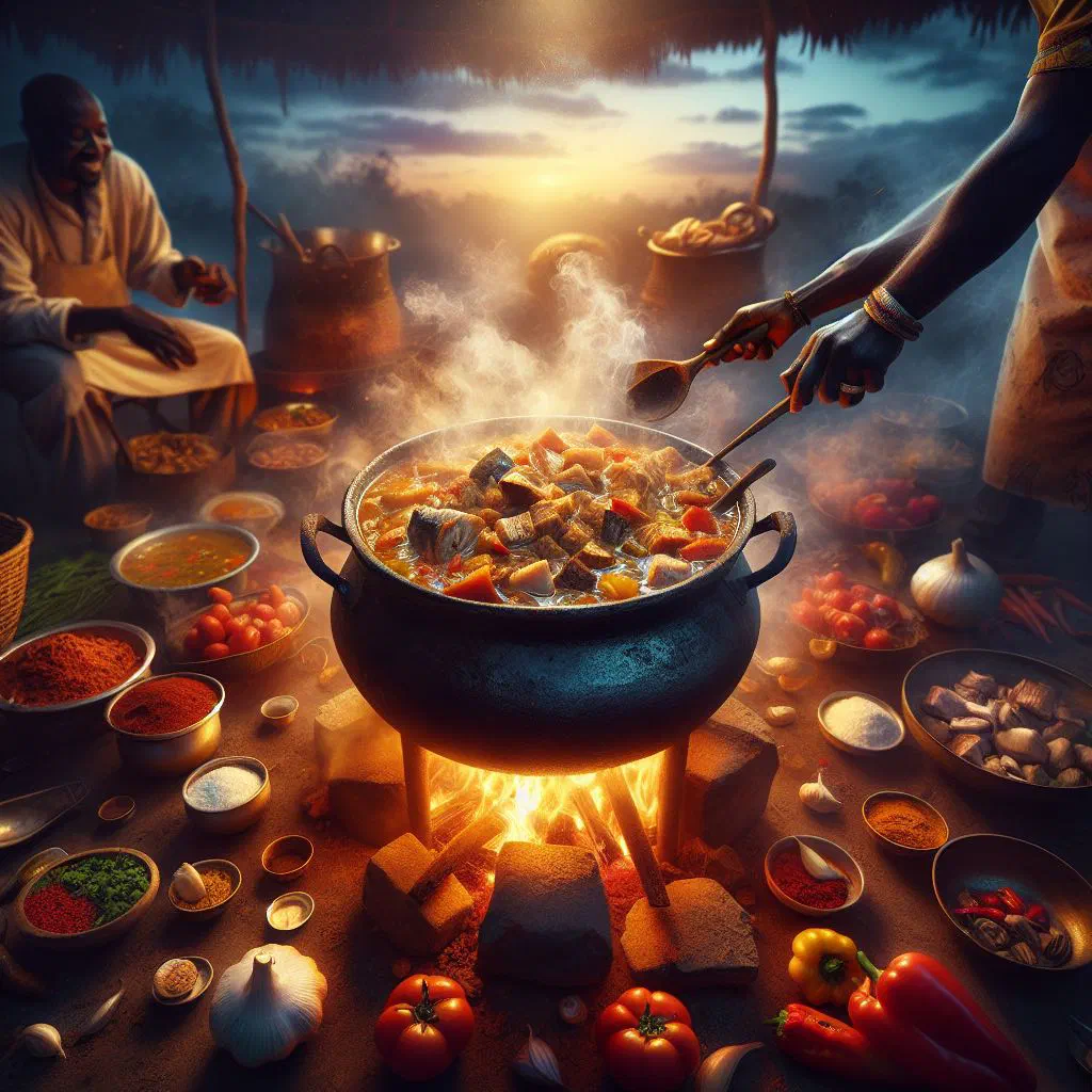 Fish fillets simmered in a tomato and vegetable sauce, garnished with fresh herbs