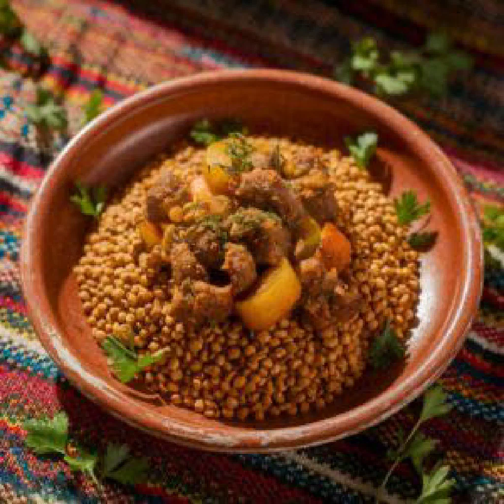 Gambian kanya — pressed peanut and rice flour bars on a plate