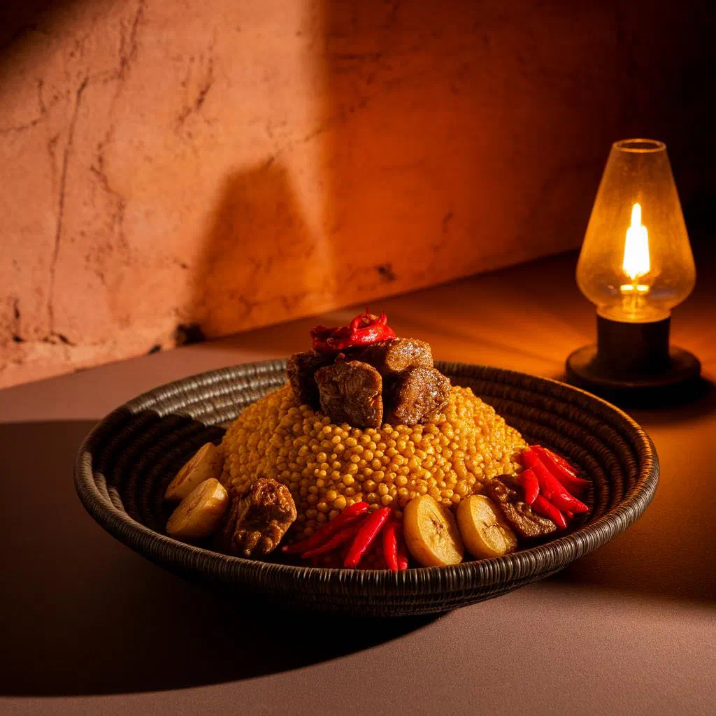 Gambian kanyah bars of pressed peanut and millet flour wrapped in paper
