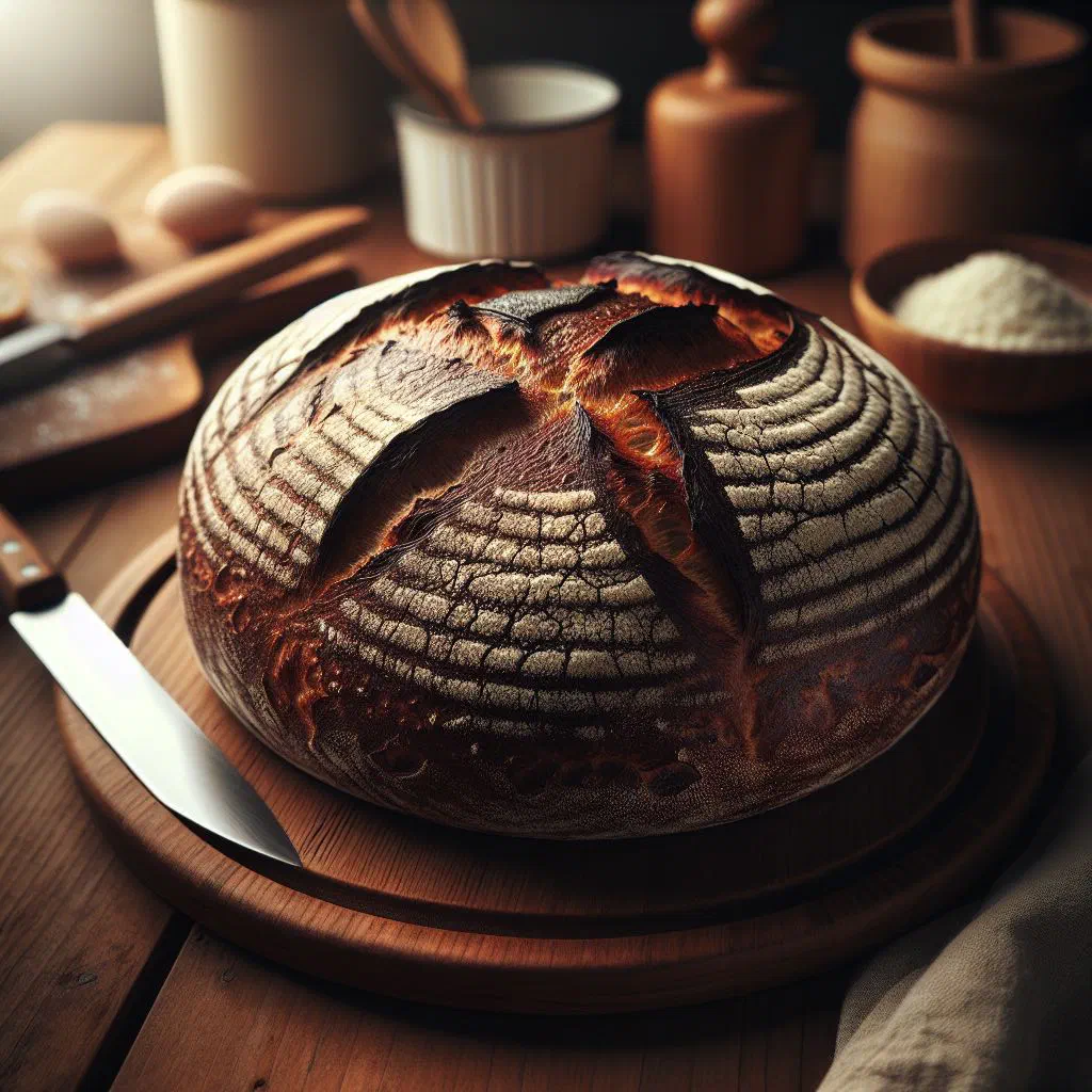 Golden loaf of freshly baked Gambian kora bread