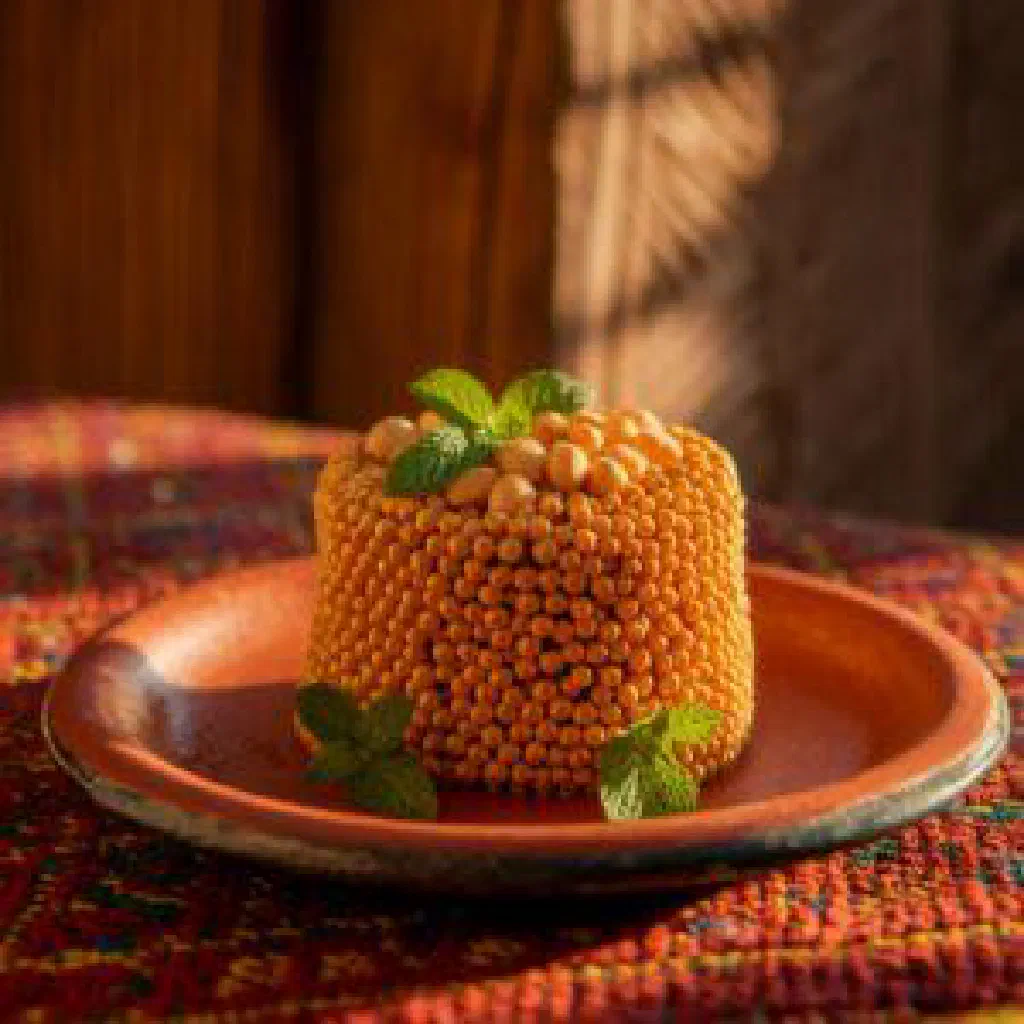 Braised beef Kri Kri served with rice and fresh herbs