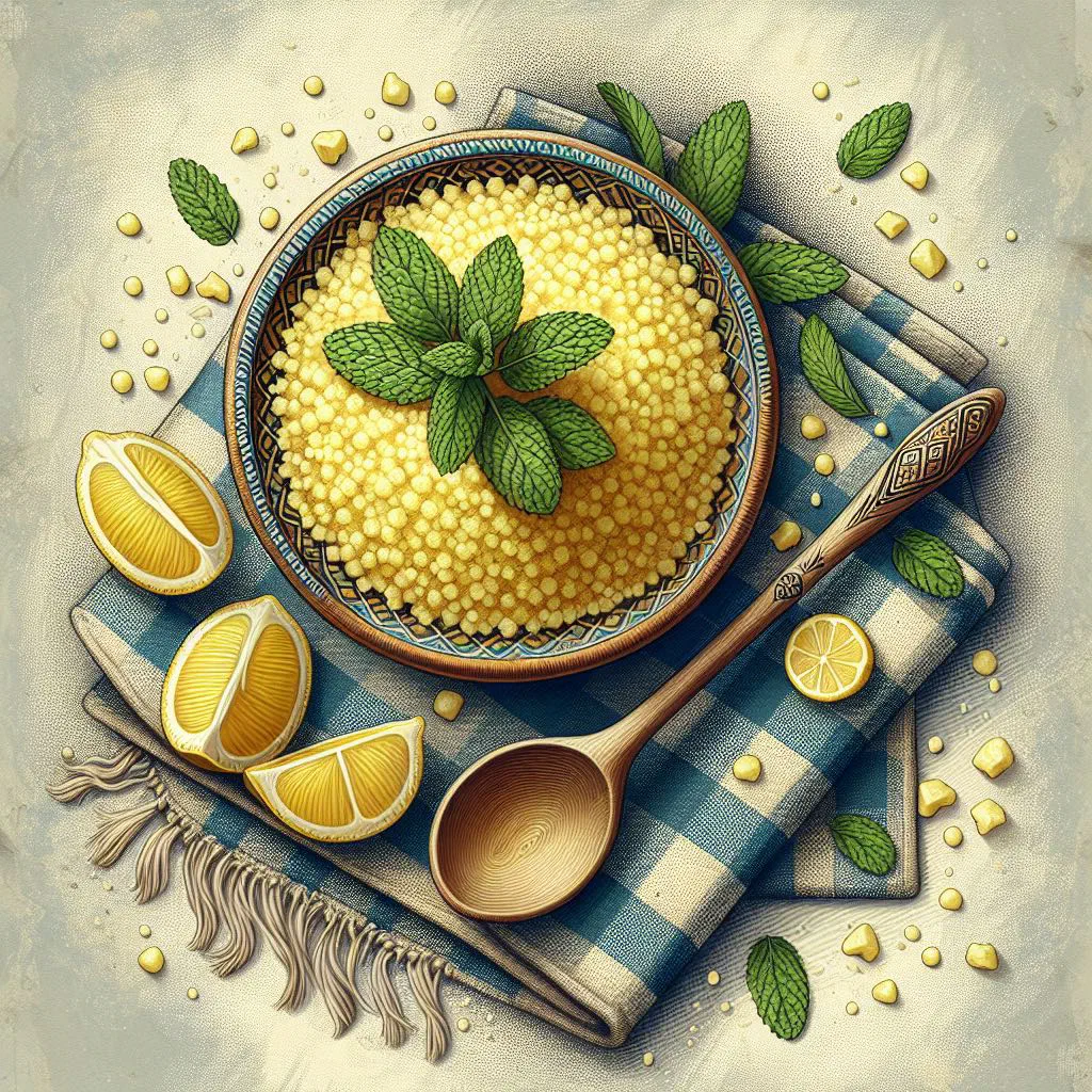 A bowl of fluffy millet couscous served with fresh vegetables