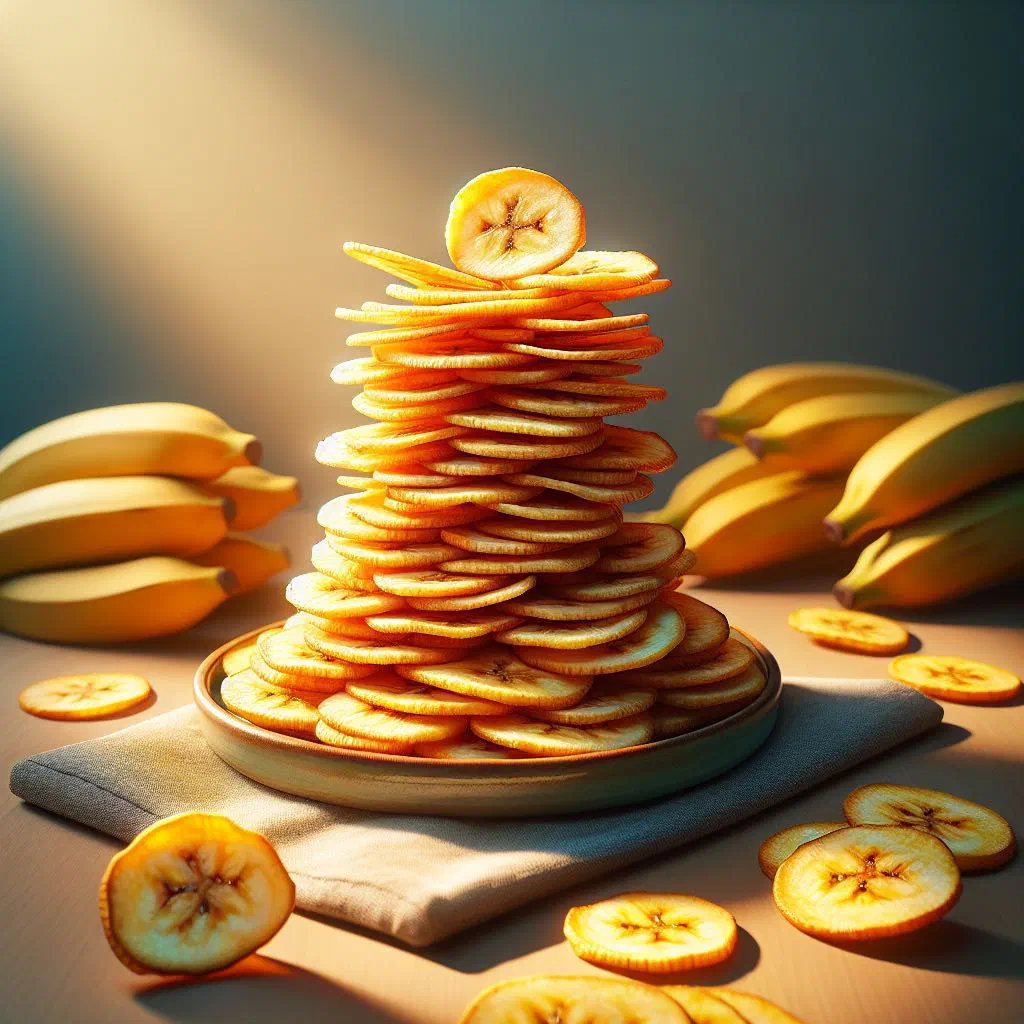 A bowl of golden, crispy plantain chips
