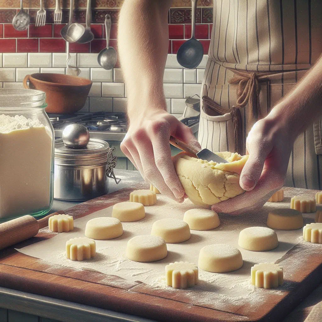 Golden shea butter biscuits cooling on a wire rack
