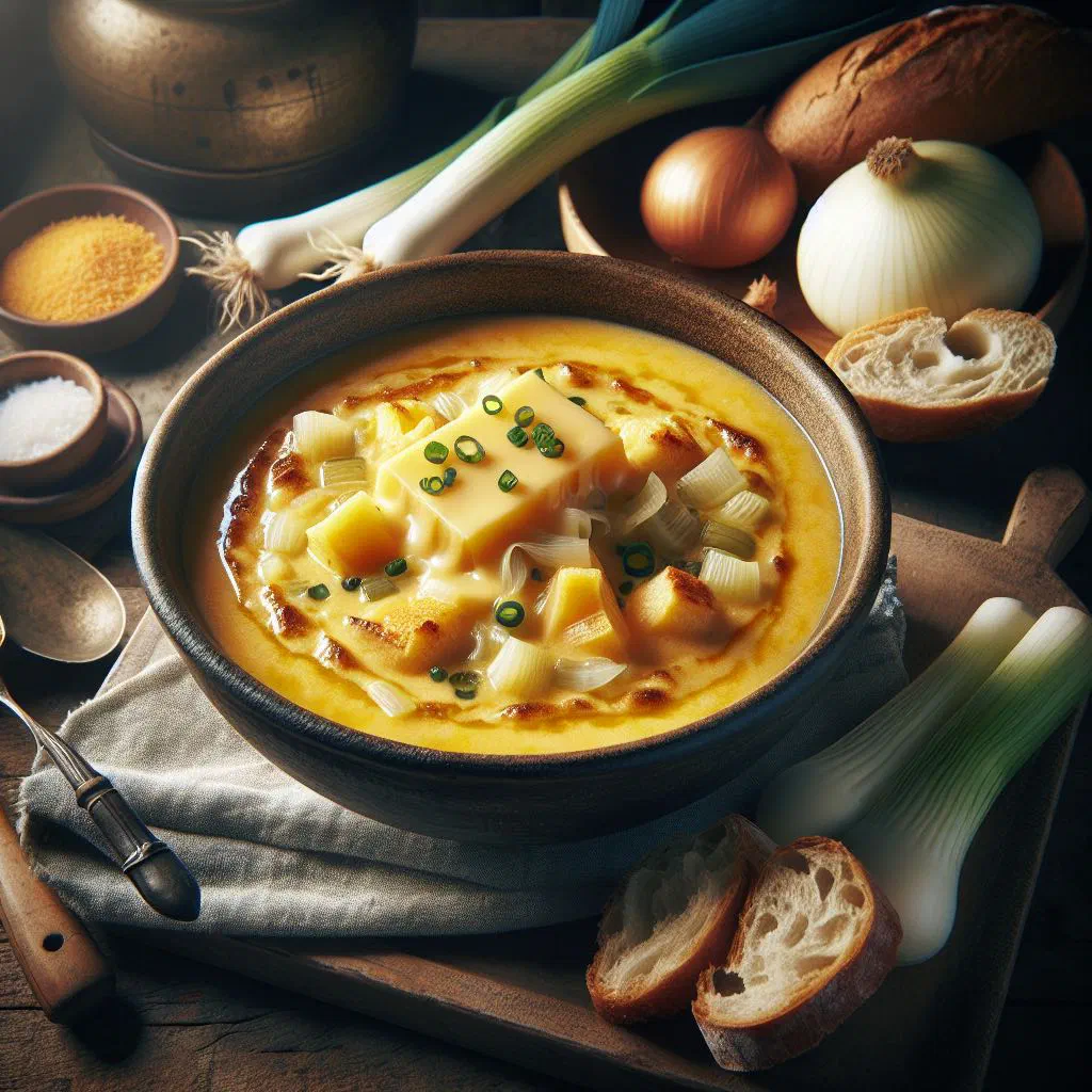 Creamy Allgäu cheese soup garnished with fresh parsley