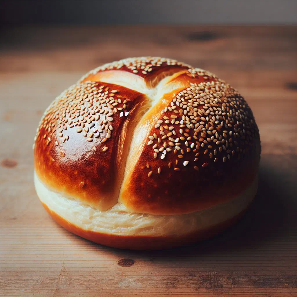 Golden Berlin bread rolls with a crisp crust on a baking tray