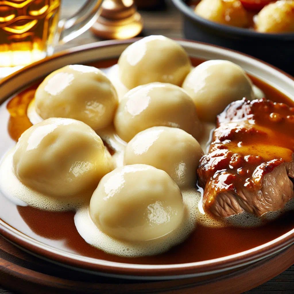 Franconian potato dumplings served with rich gravy