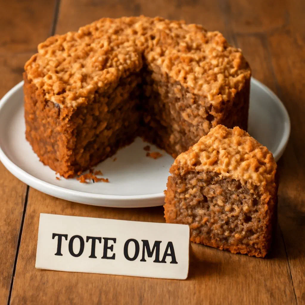 Hearty Tote Oma bake with browned onions served with potatoes