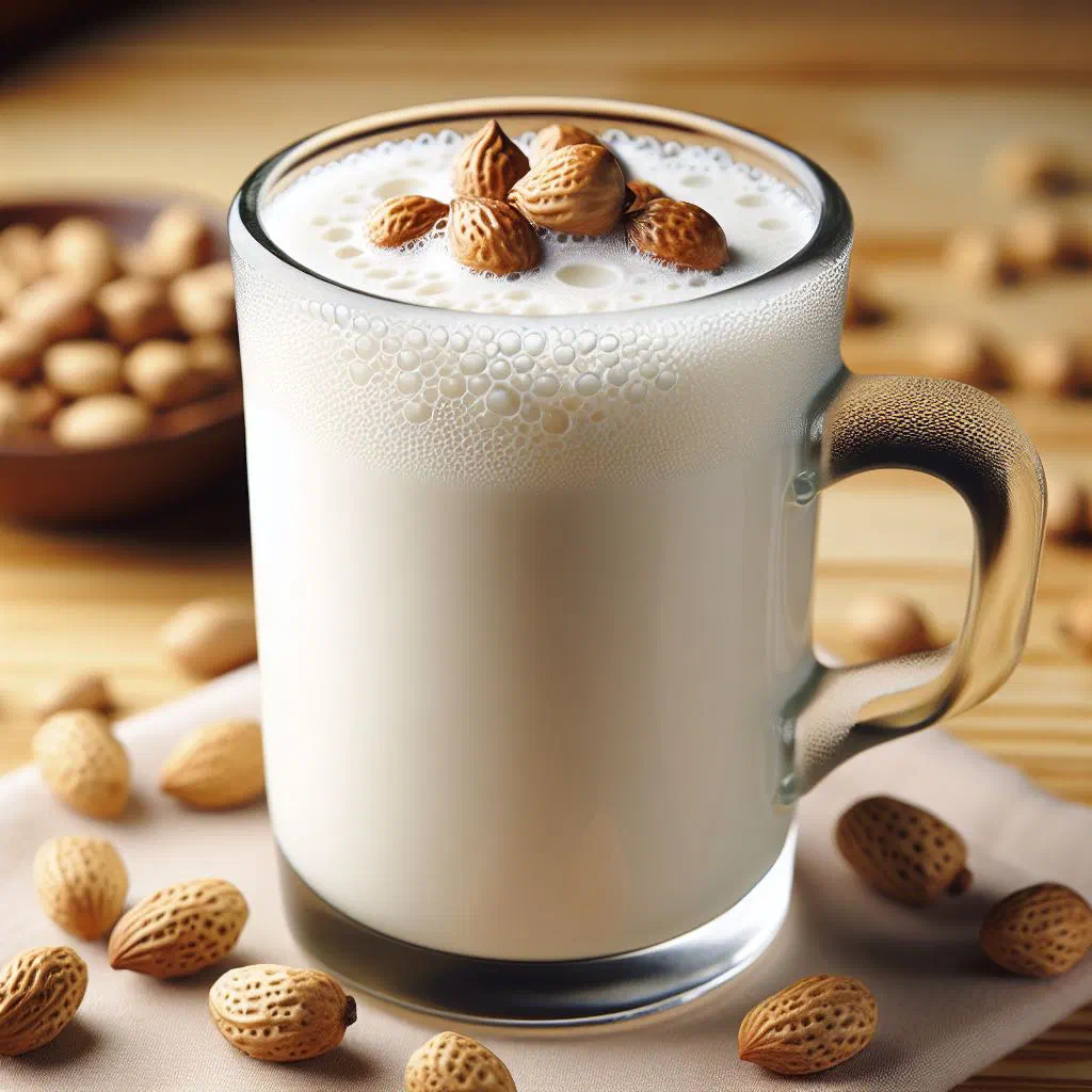 Creamy Ghanaian atadwe milk drink served chilled in a glass