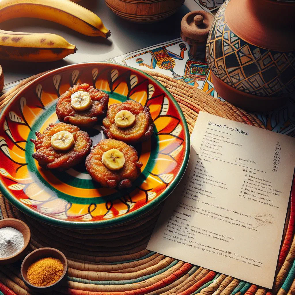 Golden deep-fried Ghanaian banana fritters piled on a plate