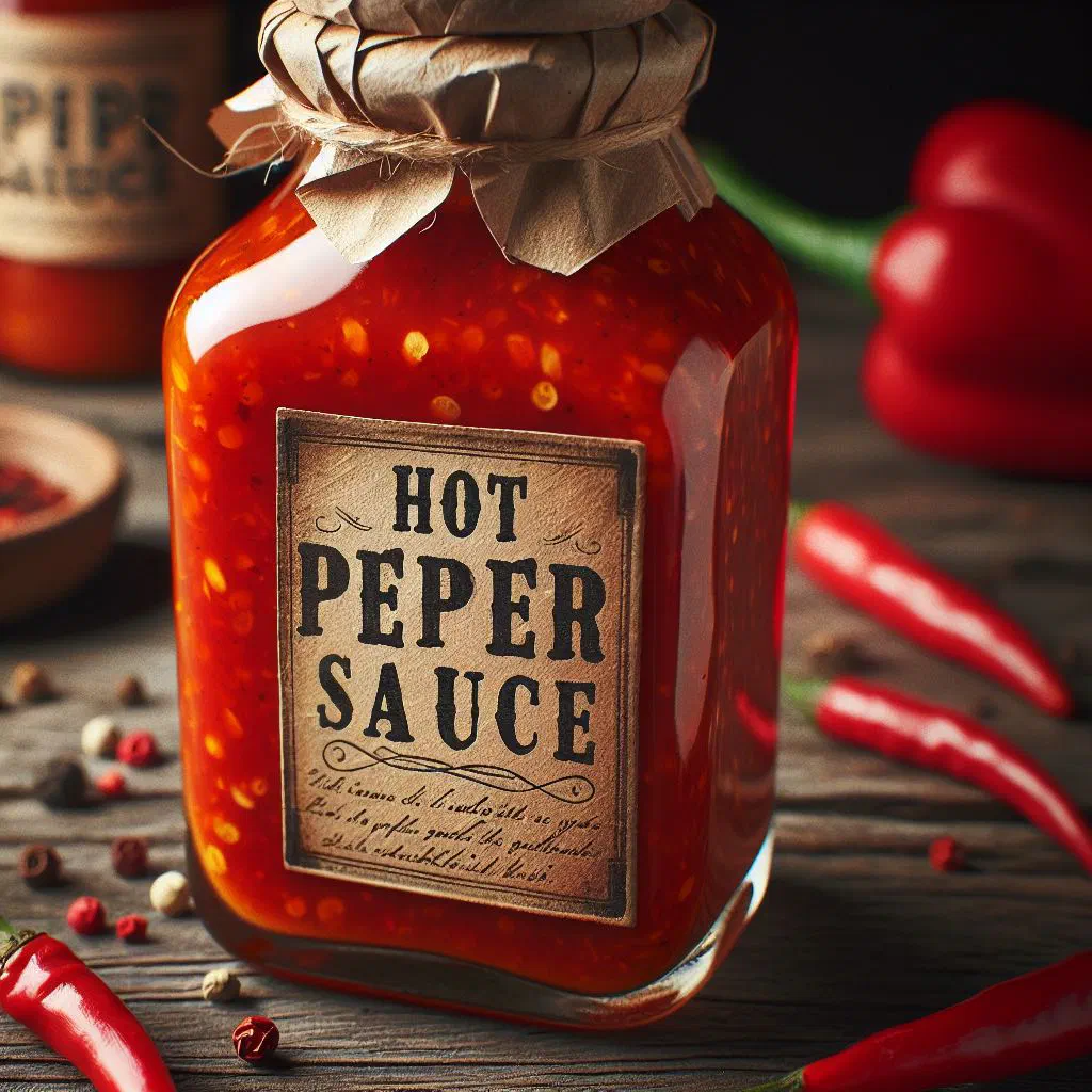 Bright red Ghanaian hot pepper sauce in a small bowl with fresh chillies