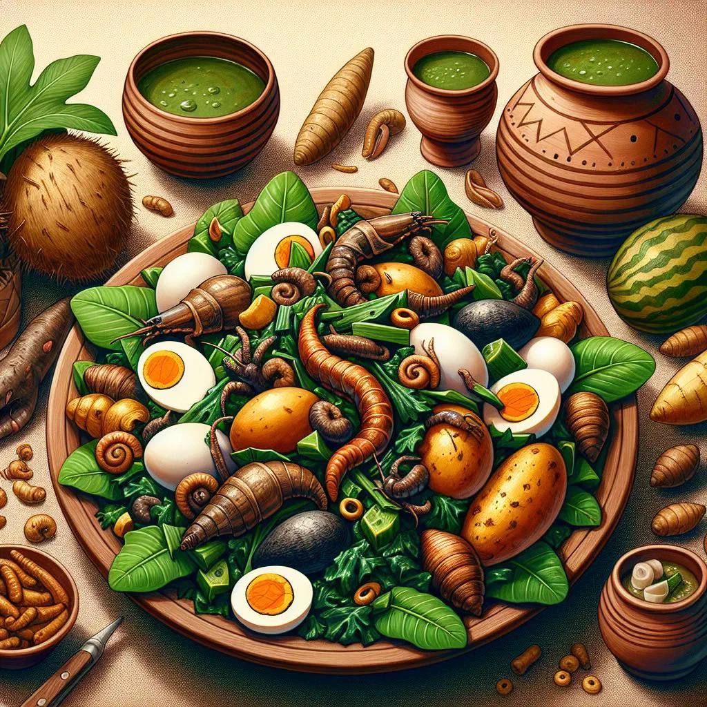 Nkontomire abom of leafy greens simmered with coconut milk and smoked fish