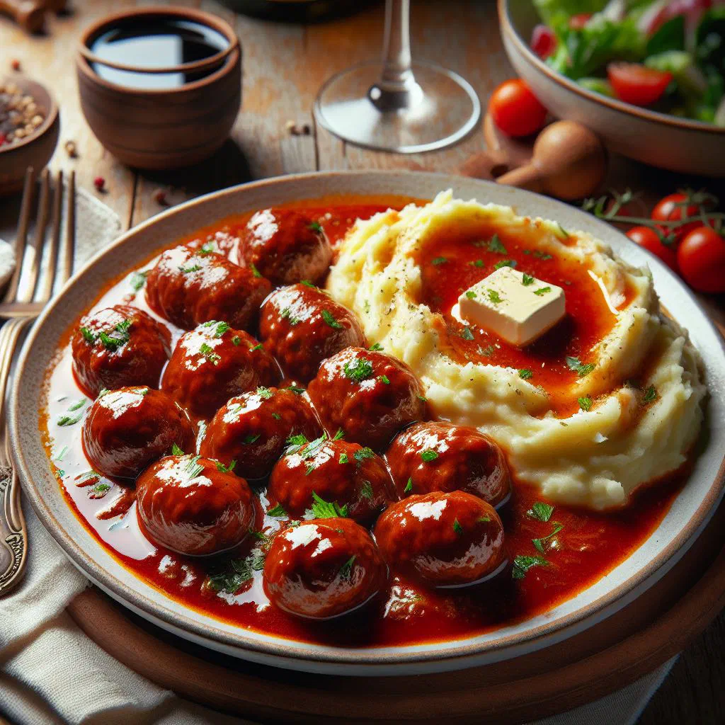 Soudzoukakia Smyrneika spiced meat rolls simmered in tomato sauce