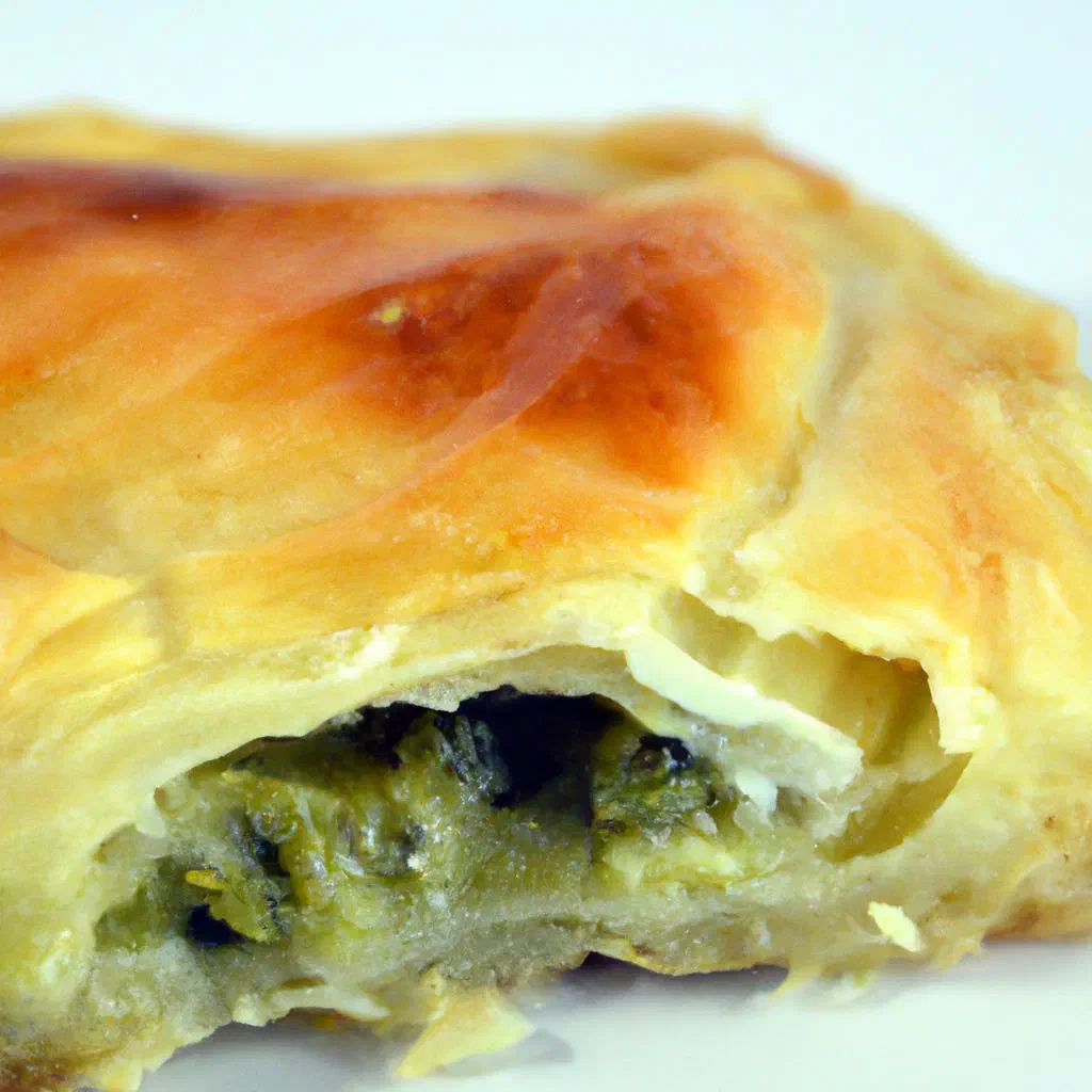 Golden baked spanakopita with a crisp filo crust and spinach-feta filling