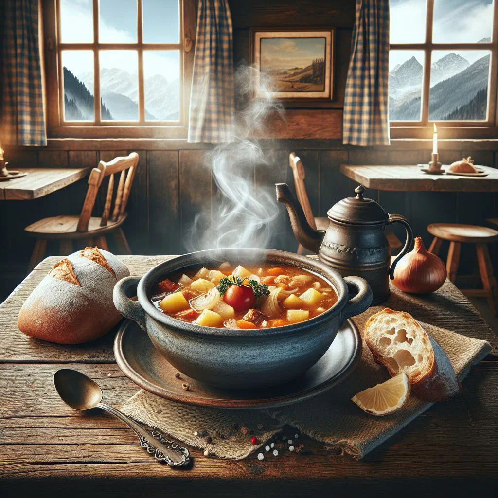Greek stifado beef and shallot stew in a rich tomato and red wine sauce