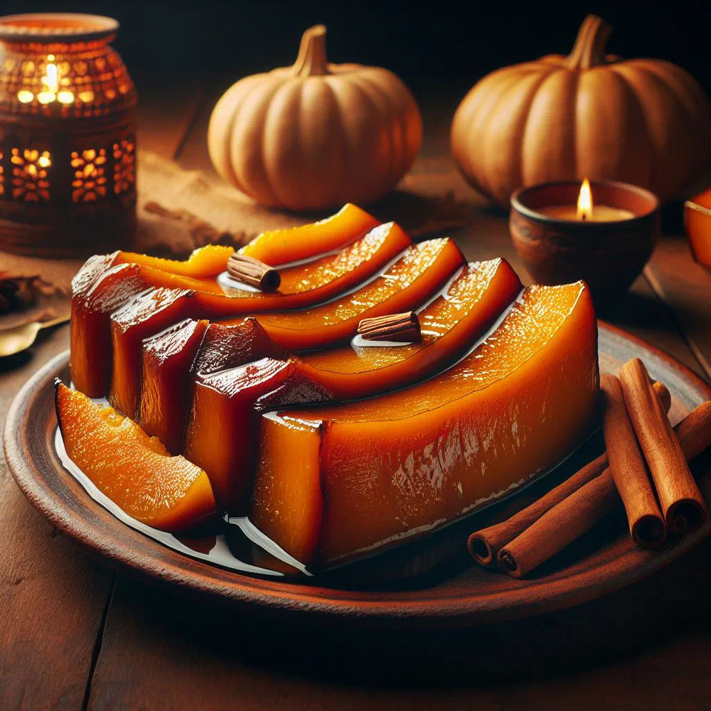 Tender pieces of squash simmered in a sweet, spiced coconut sauce