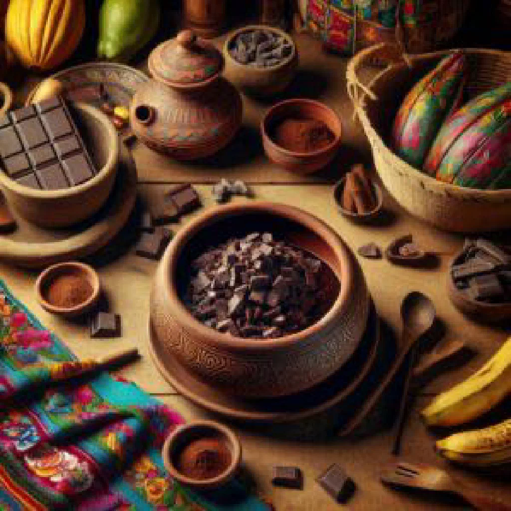 A warm cup of Guatemalan cacao dusted with cinnamon