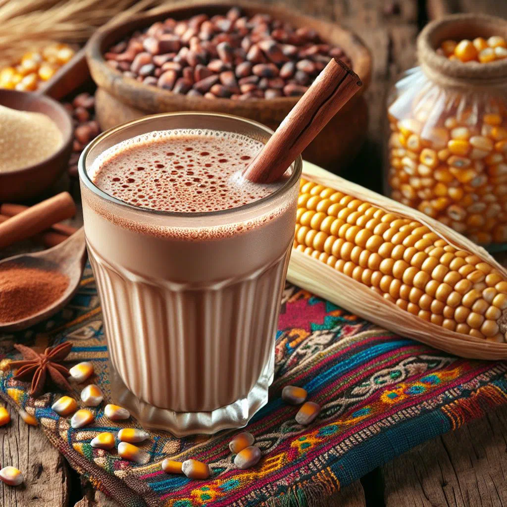 A warm cup of Guatemalan chilate made with corn, cinnamon and vanilla