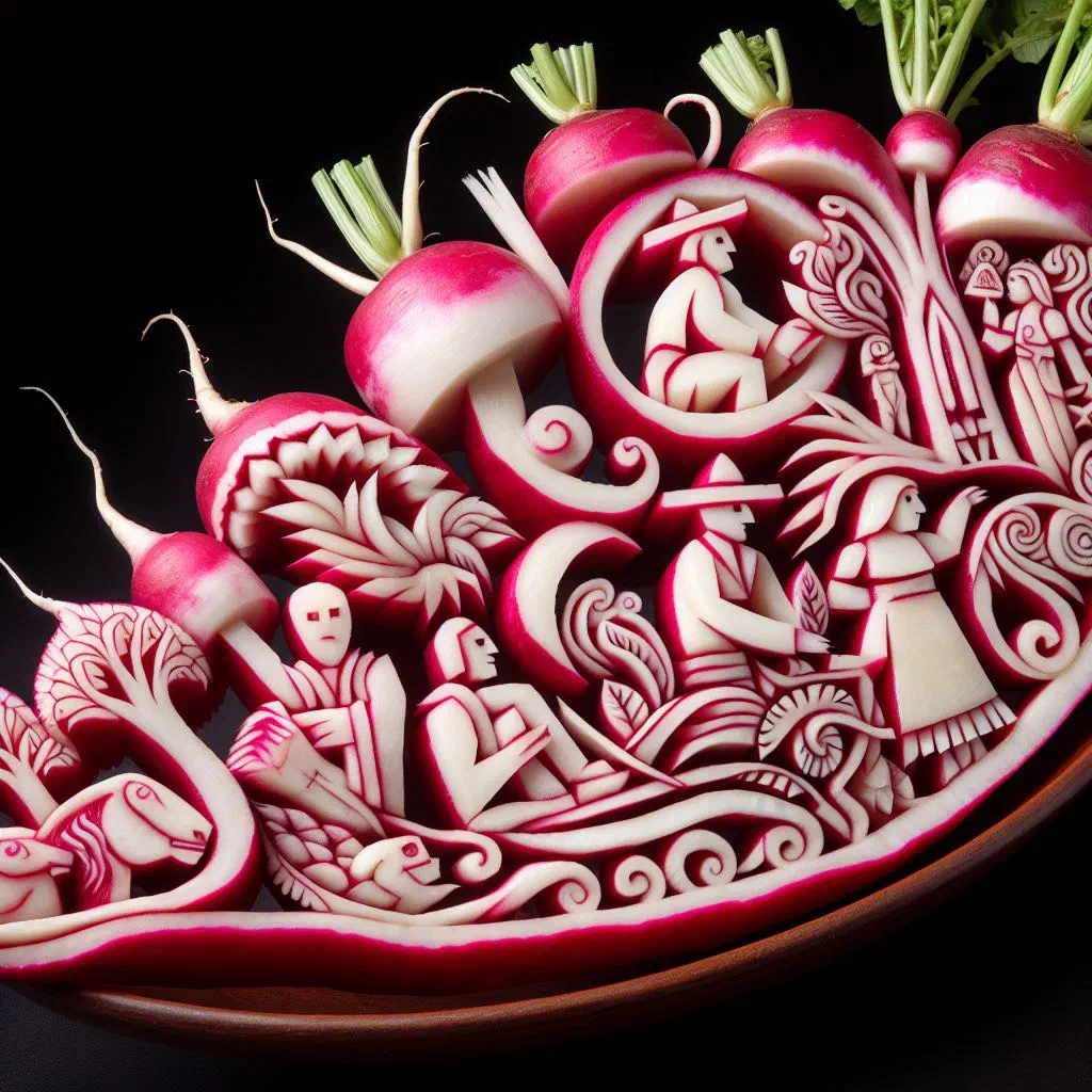 Fresh Guatemalan radish salad with lime and coriander in a bowl