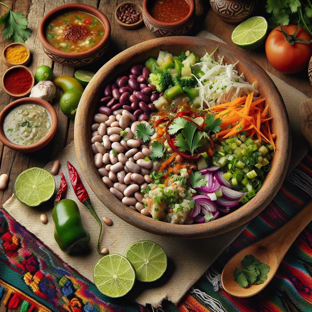 Piloyada Antigueña with tender chicken in a rich tomato and pepper sauce, served with rice and vegetables