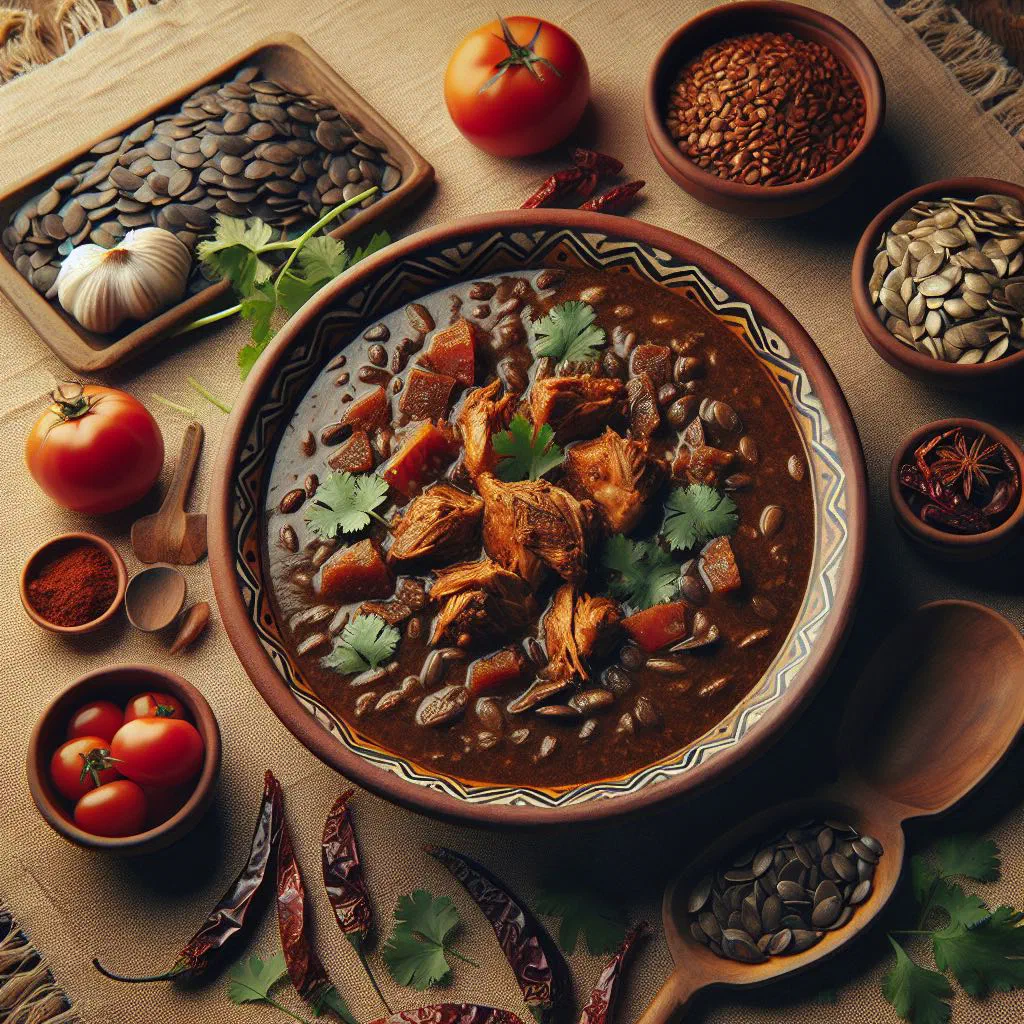 Recado de Pepitoria with tender chicken in a creamy sesame sauce