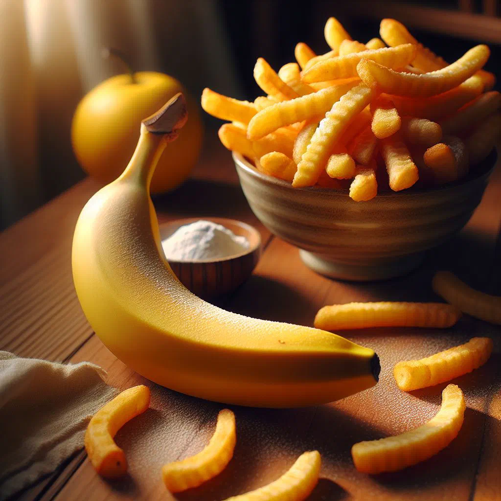 Golden fried banana slices served on a plate