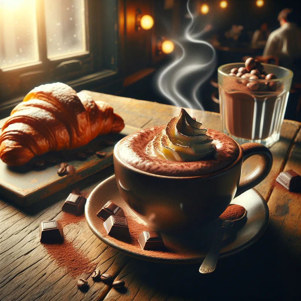 Cups of rich Haitian hot chocolate dusted with cinnamon