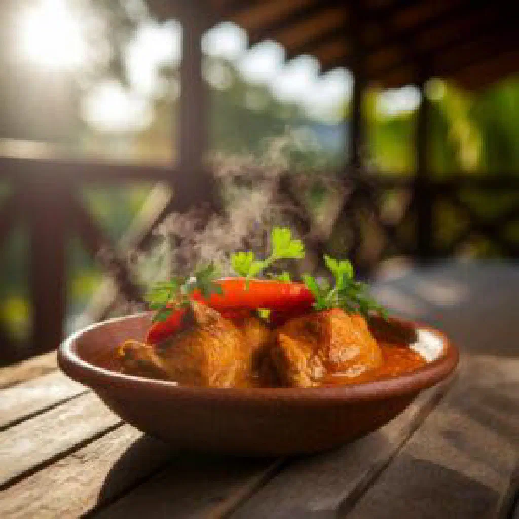 Golden fried Haitian poul fri chicken pieces served warm