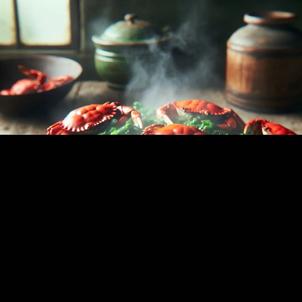 Haitian lalo stew with leafy greens and crab served with rice
