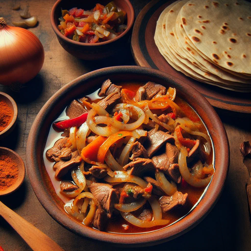 Chanfaina Hondureña with seasoned meat, rice and fresh herbs