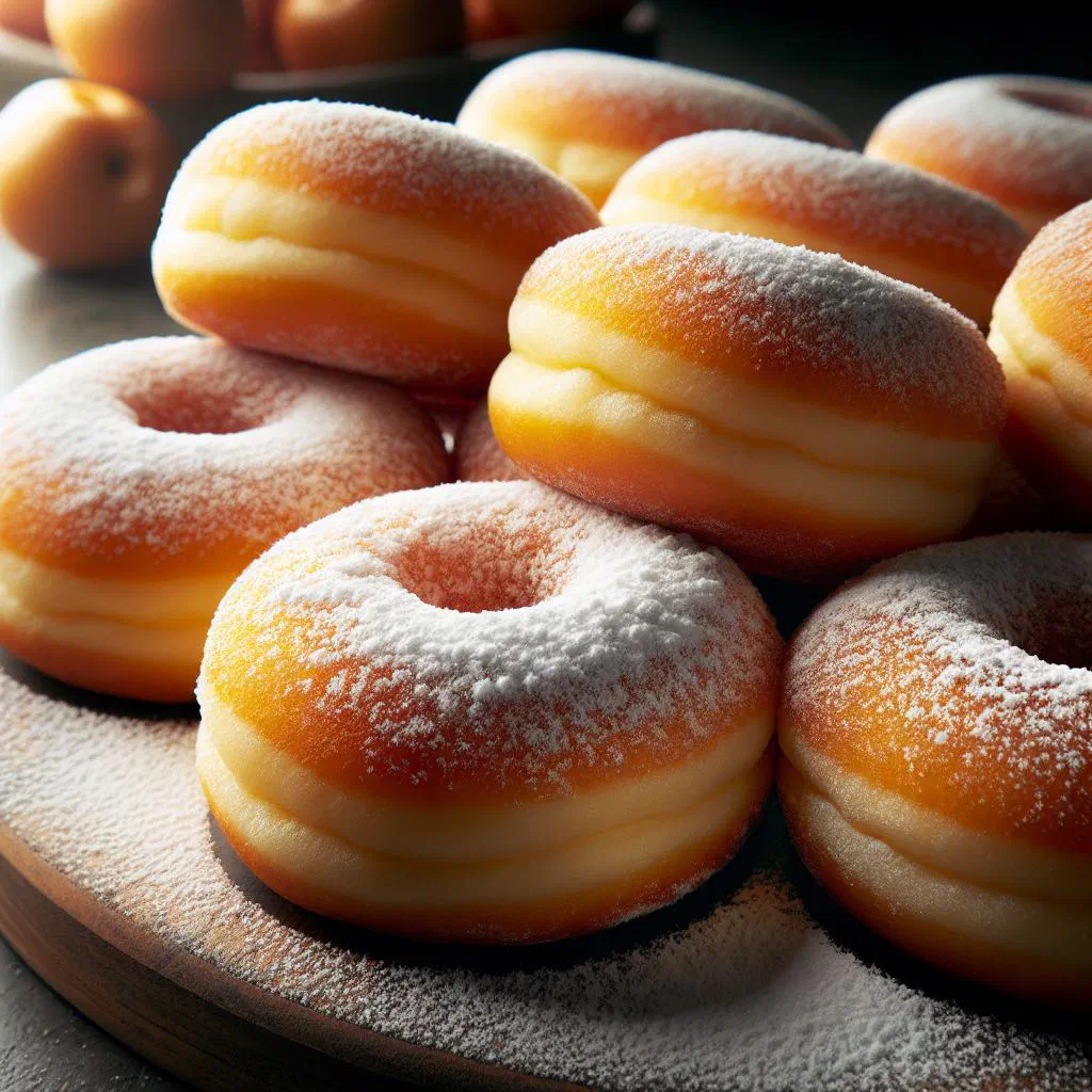 Crispy golden ring-shaped rosquillas served on a plate