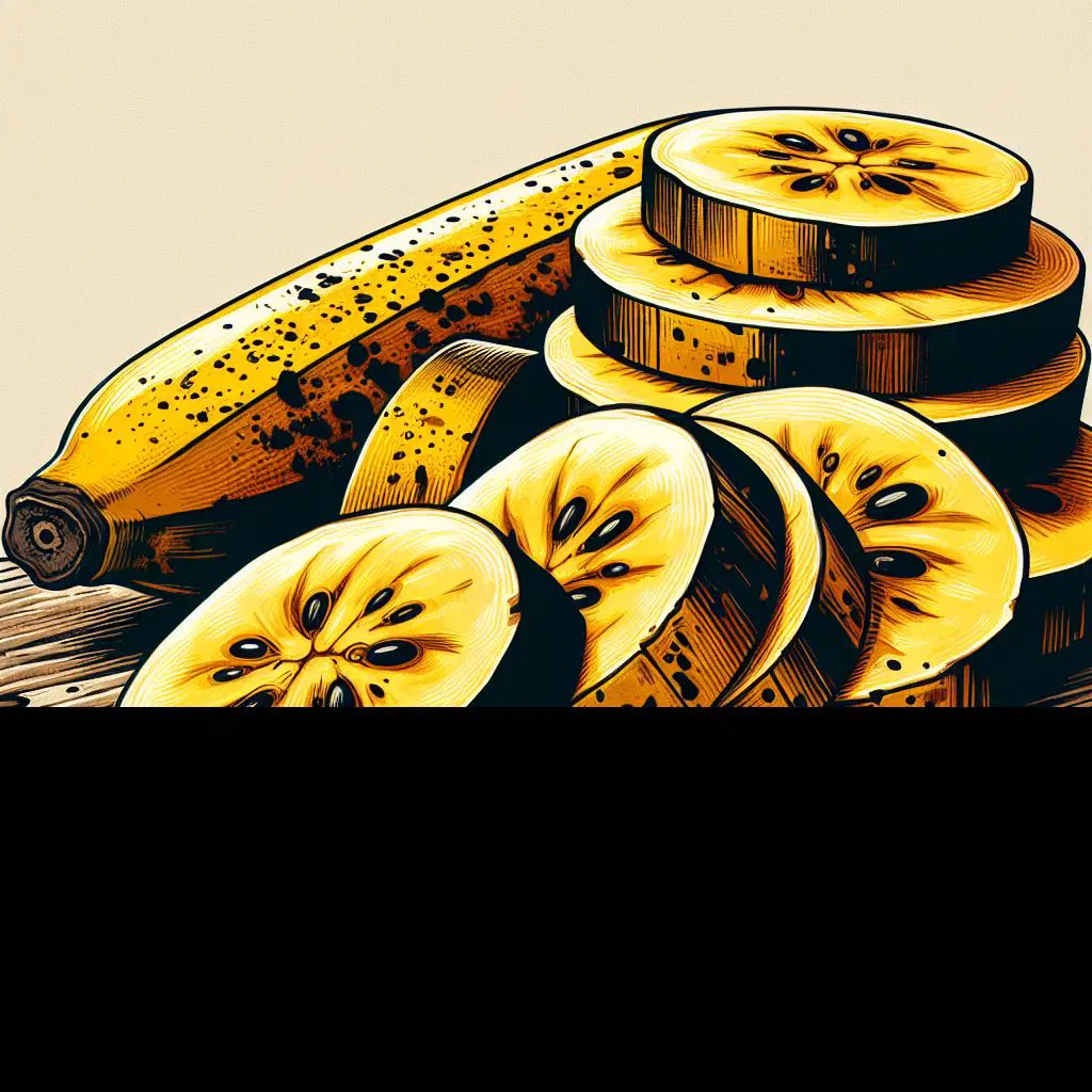 Golden fried plantain slices sprinkled with salt on a plate
