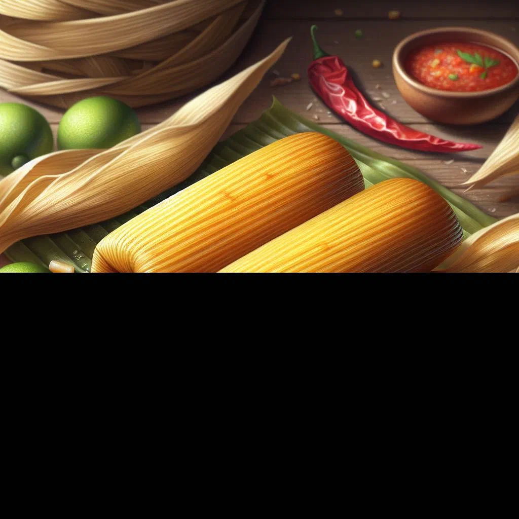 Steamed tamalitos de elote wrapped in corn husks on a rustic plate