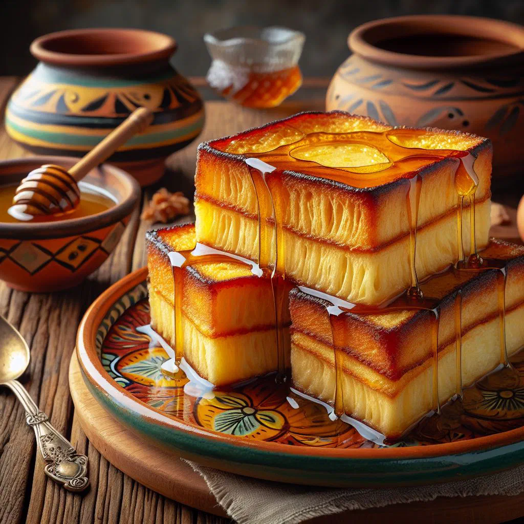 Golden fried bread slices drizzled with honey and dusted with cinnamon