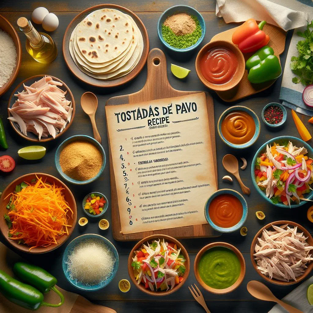 Crispy tostadas topped with seasoned turkey, tomato and avocado