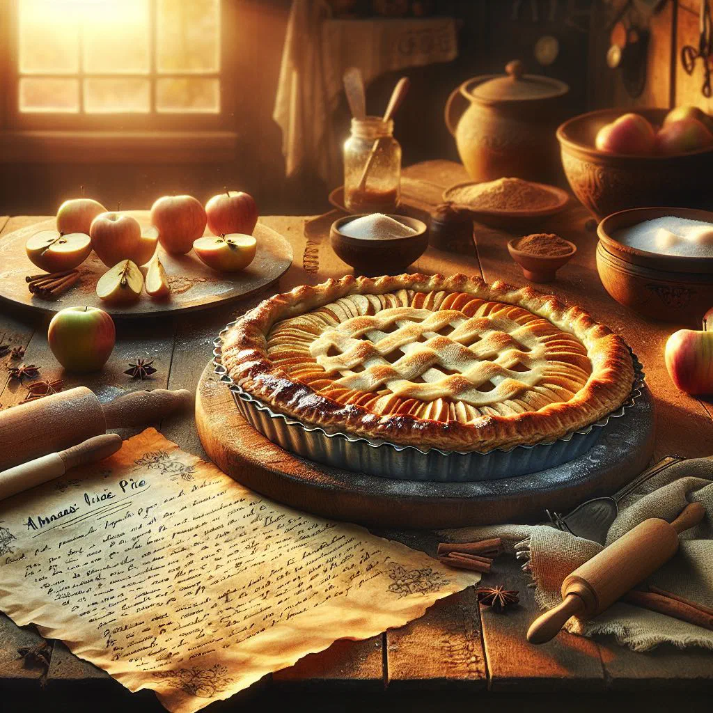 Slices of Hungarian apple pie dusted with icing sugar