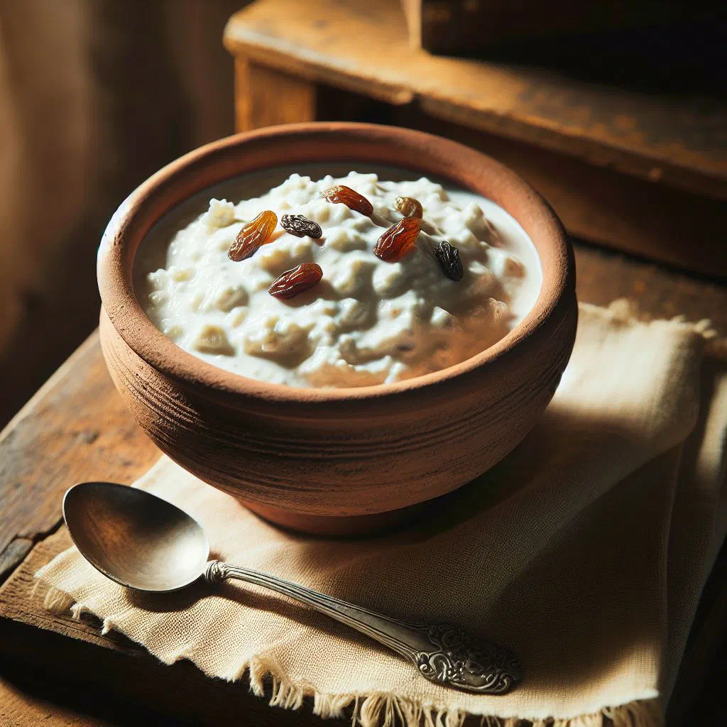 Chanar payesh in a bowl topped with chopped nuts