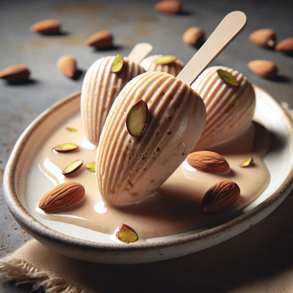 Creamy kulfi garnished with chopped pistachios