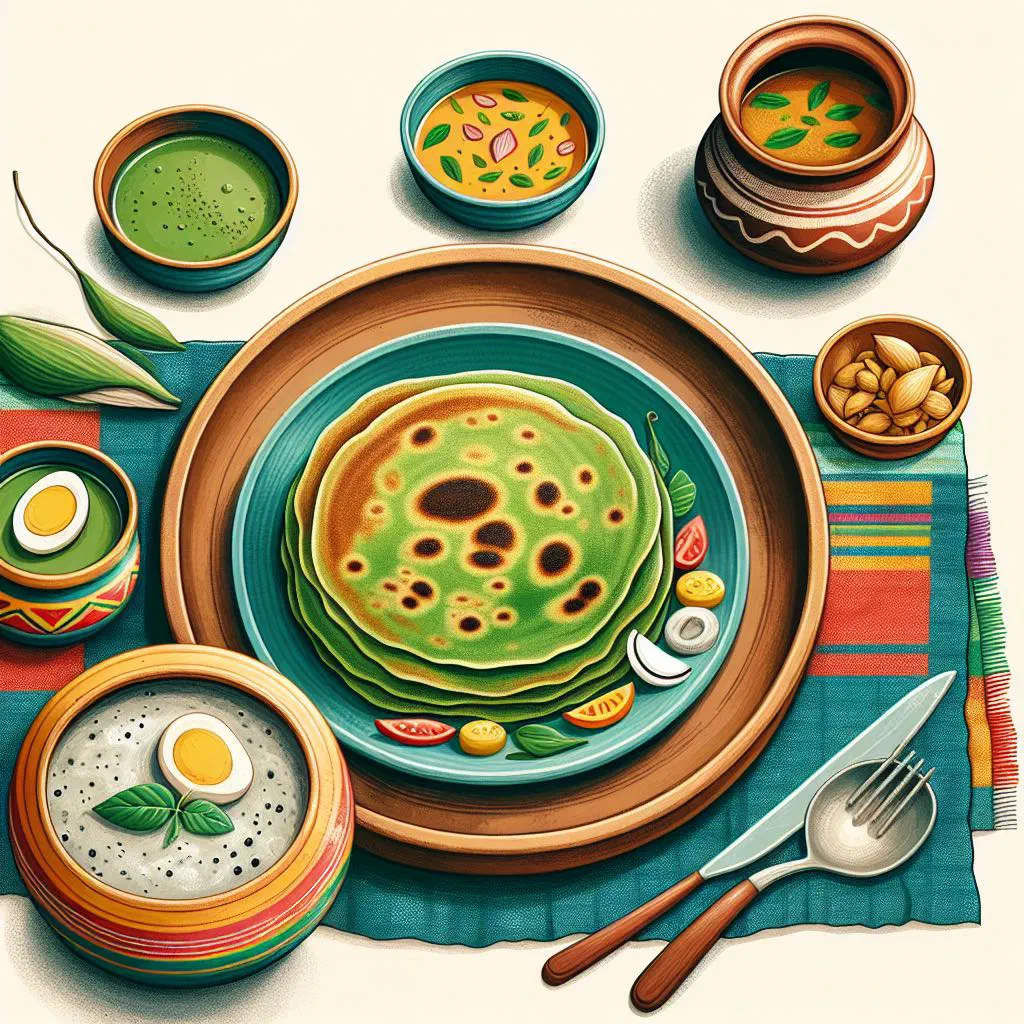 Crisp golden pesarattu lentil pancake served with chutney