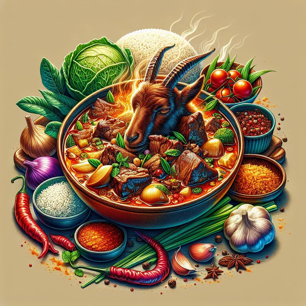 Tongseng kambing lamb stew with vegetables in a rich coconut broth
