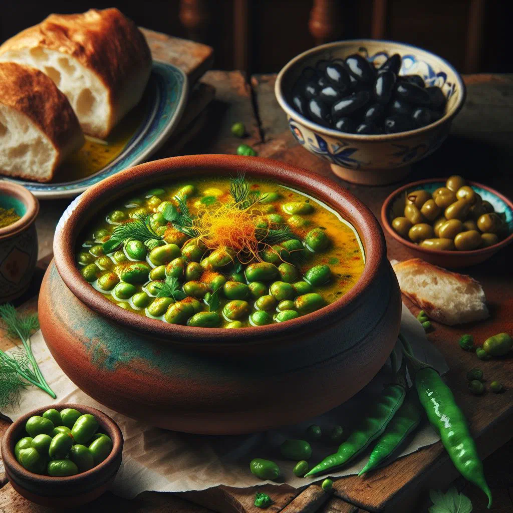 Baghali Ghatogh, a Persian bean and dill stew served with rice