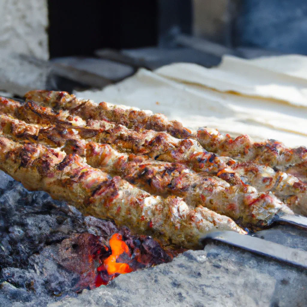 Chelo kebab with fluffy saffron rice and grilled beef