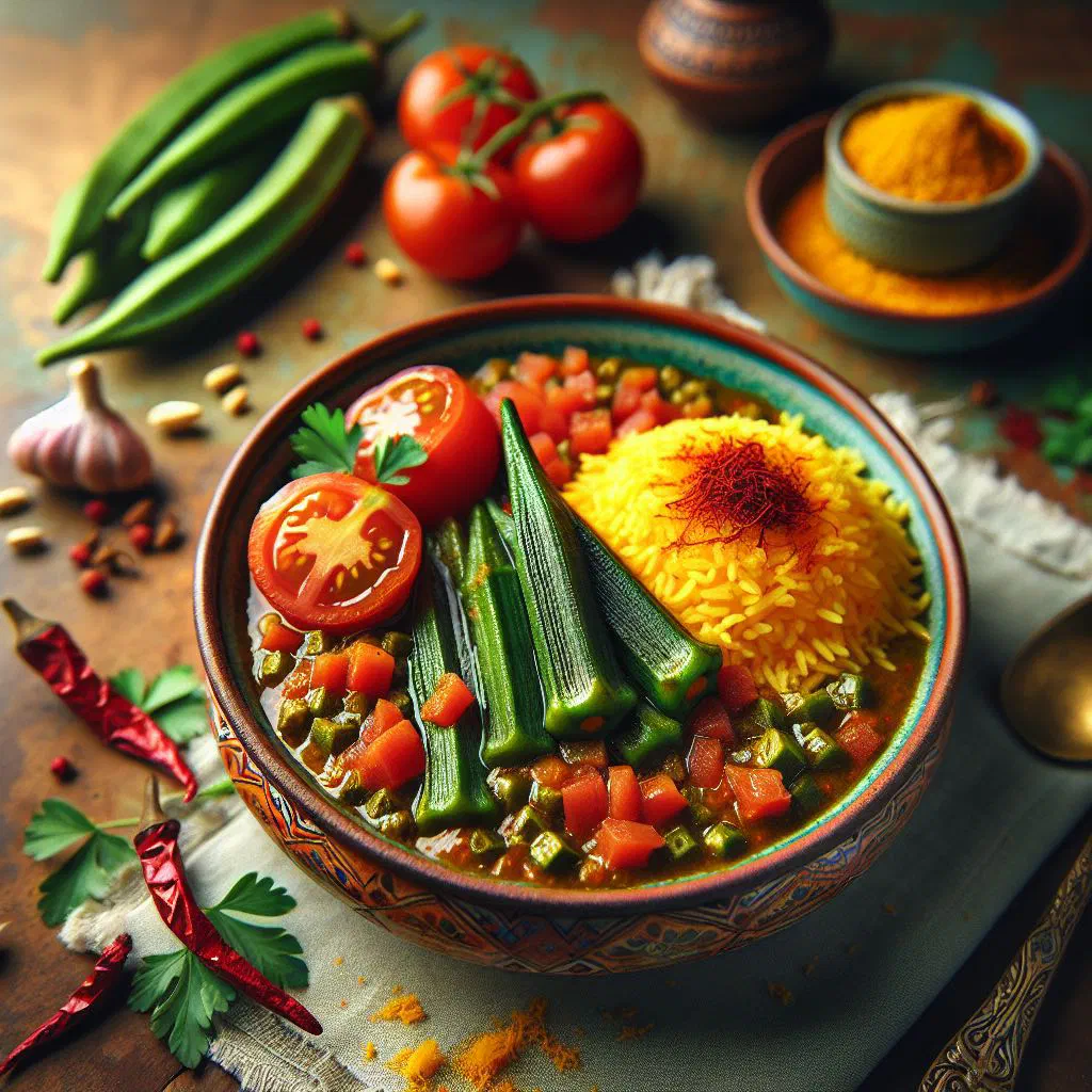 Persian lamb and herb stew garnished with fresh parsley in a serving bowl
